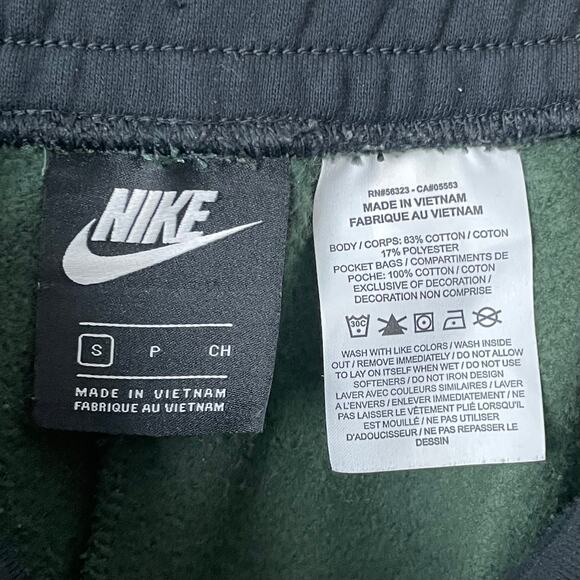 Nike Shorts Womens Small Green French Terry Elastic Waist High Rise Athletic - Picture 8 of 9